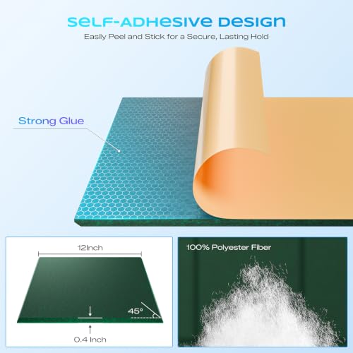 Image of 12 Pack Self-Adhesive Sound Proof Foam Panels for Walls, 12 inchx12 inchx0.4 inch