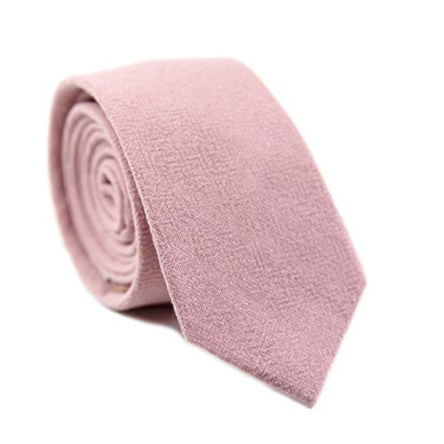 Image of DAZI Men's Skinny Tie, Cotton Wool Linen Necktie, Great for Weddings, Groom, Groomsmen, Missions, Dances, Gifts.