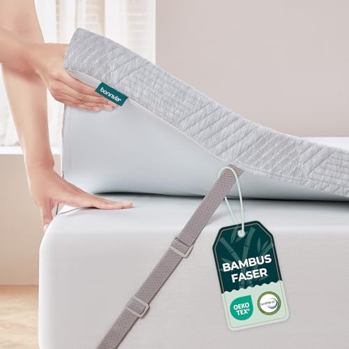 Bonnvia® Topper Gel, Matratzen Topper Schlafsofa Bett Gelschaum, Matratzentopper Boxspringbett Gel Bezug Kaltschaum