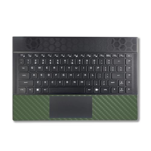 Image of MightySkins Carbon Fiber Skin Compatible with Alienware X14 R2 (2023) Full Wrap Kit - Solid Olive | Protective, Durable Textured Carbon Fiber Finish | Easy to Apply & Change Styles | Made in The USA