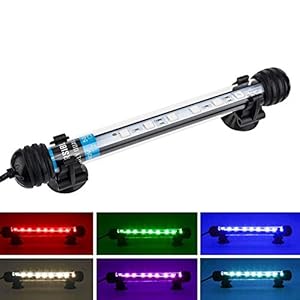 NICREW RGB Luz Acuario, 18cm Luz LED Sumergible Acuario, Iluminación Tubo Pecera, Lámpara Leds Multiespectrales Acuario