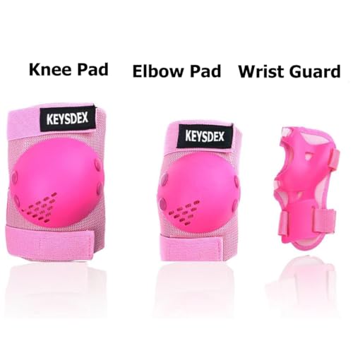 Kids 6 in 1 Skate Protective Gear Set, Pink, M - image 3