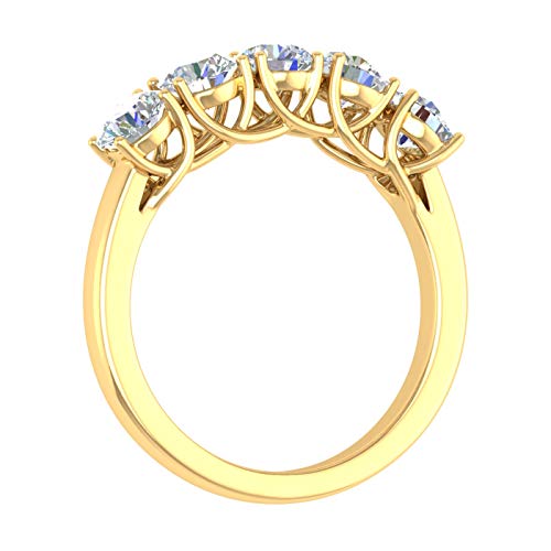 1 1/2 Carat 5-Stone Diamond Wedding Band Ring in 14K Gold2