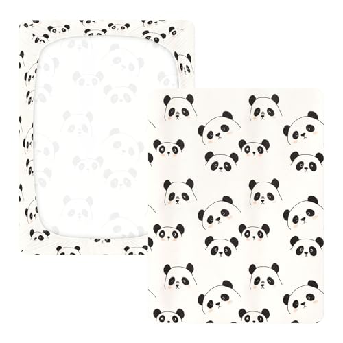 Drap de berceau en coton doux Pandas pour lit bébé - 4