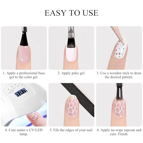 Esmalte de uñas de gel negro con base profesional y pincel miniatura 5