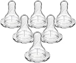 Dr. Brown’s Natural Flow Level T Narrow Baby Bottle Silicone Nipple, Slower Flow, 0m+, 100% Silicone Bottle Nipple, 6-Pack
