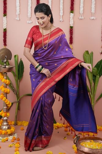 Image of SGF11 Women's Kanjivaram Pure Soft Silk Saree With Unstitched Blouse Piece