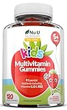 Nu U Nutrition - Multivitamin Gummies for Kids - 4 Month Suppply - 120 Vegan Berry Gummies - Strawberry Flavour - 9 Essential Vitamins Including Vitamin C, D & B12 - Made in the UK