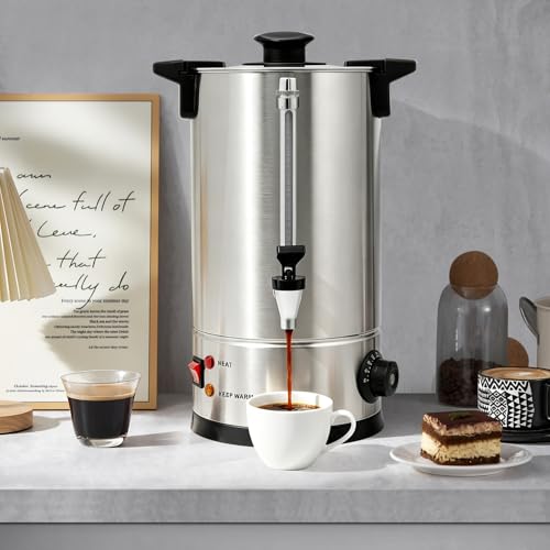 Image of 1.51 Gallon Electric Hot Water Dispenser, 950W Stainless Steel Commercial Water Boiler and Warmer, 110V Temp Adjustable Tabletop Tea Coffee Urn for Parties (1.51Gal Sliver)