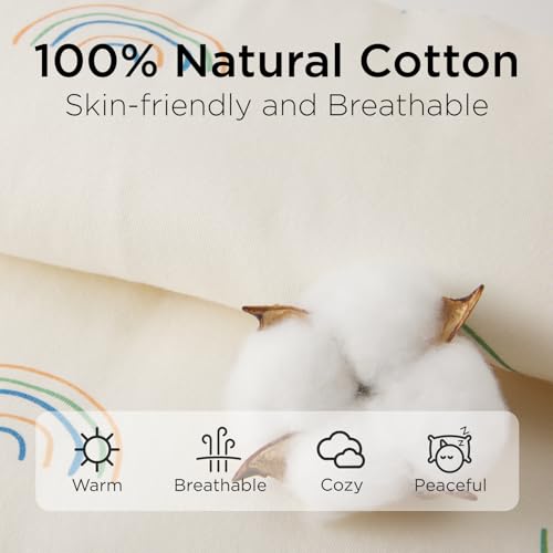 Image of Duomiaomiao 2.5 TOG Baby Sleep Sack 100% Cotton Winter Long Sleeve Baby Wearable Blanket, Super Warm Quilted Comfy Toddler Sleeping Bag