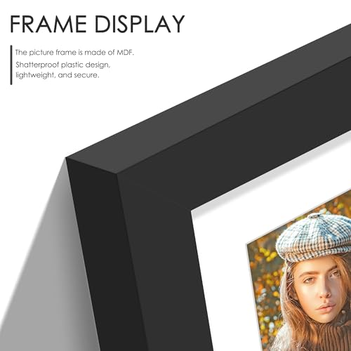 Image of DUENPY 21.7x26.1 Picture Frame 6-Opening 8x10 Collage Picture Frame Displays Six 8x10 Photos Wall Decor Wall Hanging or Tabletop Black