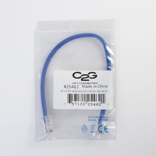 Image of C2G 22691 Cat5e Cable - Non-Booted Unshielded Ethernet Network Patch Cable, Blue (10 Feet, 3.04 Meters)