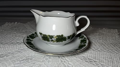 2 tlg Triptis Weinlaub Porzellan, Soßenschüssel, Soßenkännchen,...