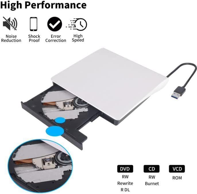 Unidad externa lectora y grabadora de CD/DVD USB 3.0 miniatura 2