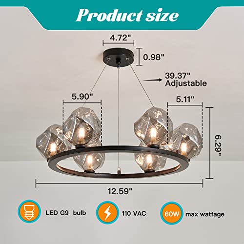 Lustre plafonnier compact 6 globes résolvant le manque de lumière - 3