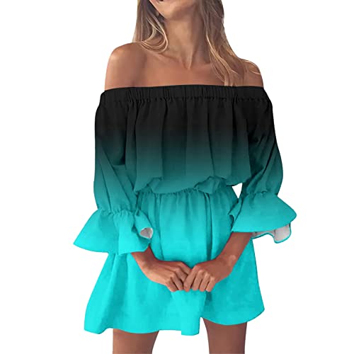 Robe d'été boho imprimé floral fluide avec manches cloche - 2