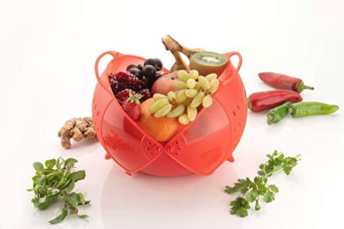 Kitchwish Smart Basket Fruits and Vegetables for Storage Bowl Decorative Plastic halmet Basket Tokari 3 step use (Red) (B08GJVKNJ5) Amazon Price History, Amazon Price Tracker
