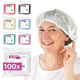 ARNOMED® Einweg Haarnetz, Einweghauben Kopf, Haube für OP, Gastronomie & Hygiene, Haarhaube Einweg, Einweg Kopfhaube, Netz für Haare, Klipphauben, Haarschutzhaube Stoff, M - 52 CM, Weiß, 100x Stück
