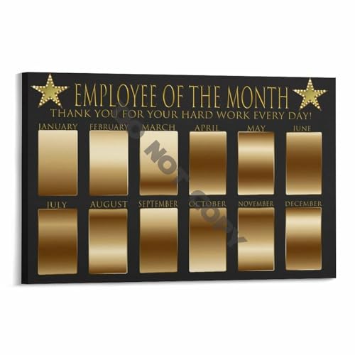 Employee Achievement Poster Star Performer Recognition Office Canvas Print Motivational Workplace Decor for Managers Office(Fram