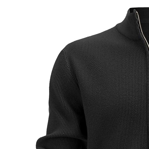Men's Knitted Full Zip Regular Fit Sweater Crew Neck Basic Solid Sweater Cardigan Warm Casual Sweaters3