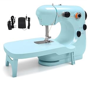 Nähmaschine kinder, Mini-Nähmaschinen, Dual-Speed-tragbare Nähmaschinen mit Ausziehtisch, leicht – einfach zu bedienen, bestes Geschenk für Frauen(Dunkelblau)
