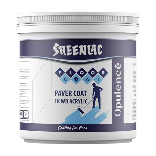 Image of SHEENLAC Floor Paver Coat Paint, Multi-Color Paver Coat Paint Durable, Weather-Resistant Outdoor Concrete & Stone Coating for Patios - Off White - 1L