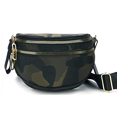 Nylon Crossbody Chest Purse - Camo