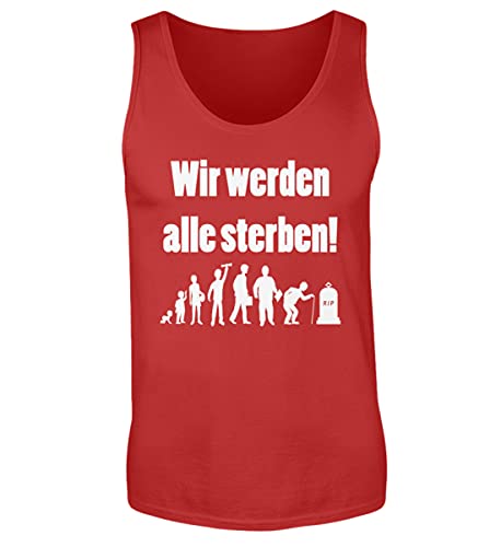 Débardeur pour homme rouge large avec texte pour éviter la chaleur et rester libre de bouger