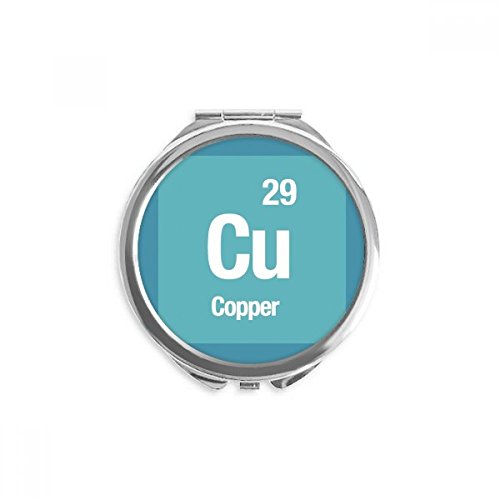 Cuivre élément chimique miroir de poche science 6,6 cm rond multicolore portable