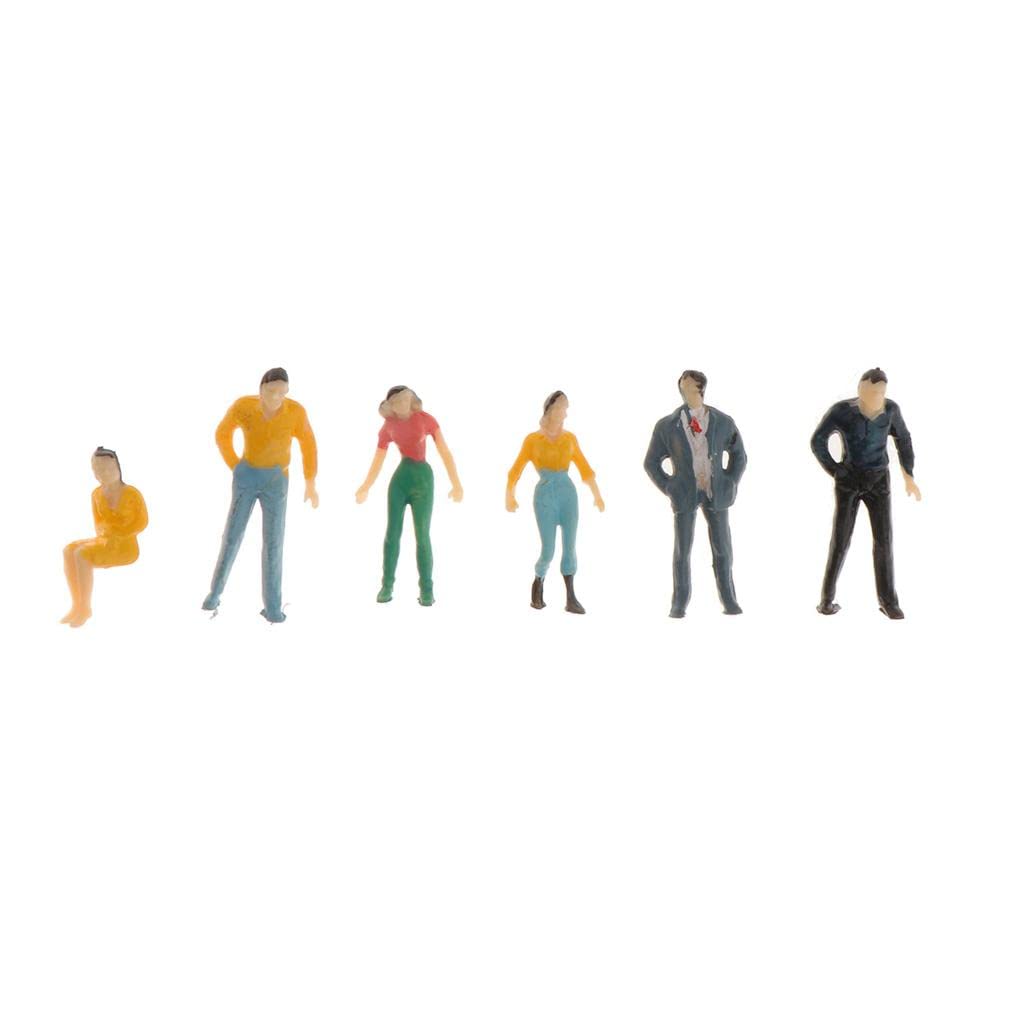 100 Pezzi Figure Persone Miniatura Personaggi Modellismo Ferrovia Plastica Pitturati Artigianalmente Adulti Bambini Seduti in Piedi Adatti a