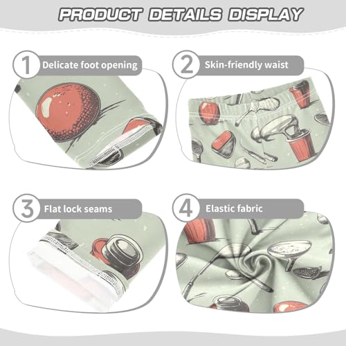 Golf Equipment Ball Girls Leggings Kids Yoga Pants Dance Active Tights 4T3