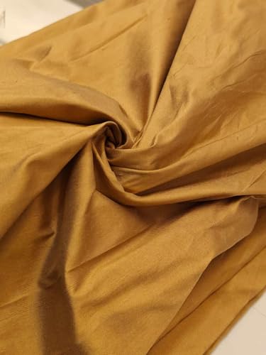 Tissu Dupioni en soie doré au mètre, largeur 137,2 cm DUP448