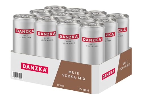 DANZKA Mule Vodka-Mix 12 x 0,33 L Dose mit 10 {971da657e99b9864579d0afdecd4af5a899929e7f12f08d44e396c7a0b8dd4d1} vol. - DANZKA Forty Qualität im RTD-Format – Ingwernote und spritzige Frische – Longdrink für unterwegs