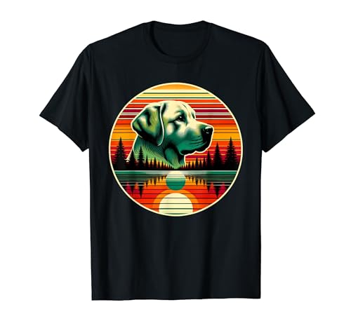 Perro Labrador Retriever, estilo retro, estilo retro, años 80 y 70 Camiseta