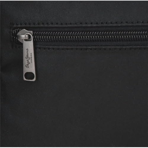 Pepe Jeans Biker Borse Tote Portatile 15,6 Pollici Nero 34X32X14 Cm Poliestere Con Dettagli In Pelle Sintetica By Joumma Bags, Nero, Taglia Unica, Borsa Tote - 10