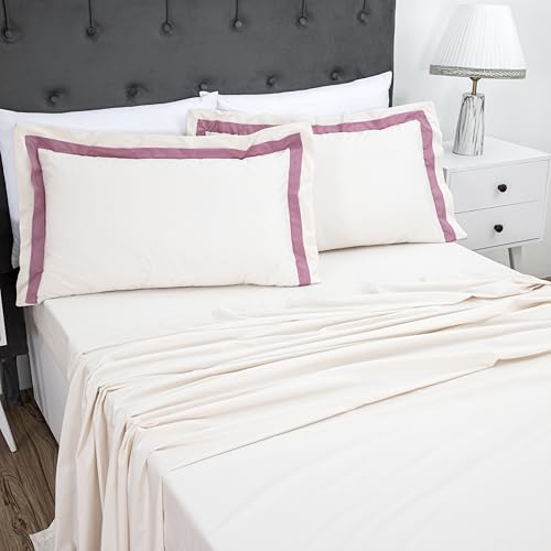 Lenzuola percale anti transpiration lit double coton écru doux
