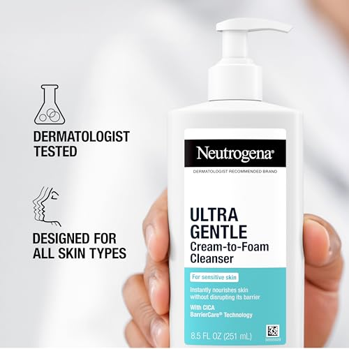 Neutrogena Ultra Gentle Cream-to-Foam Daily Facial Cleanser, 8.5 oz - image 7