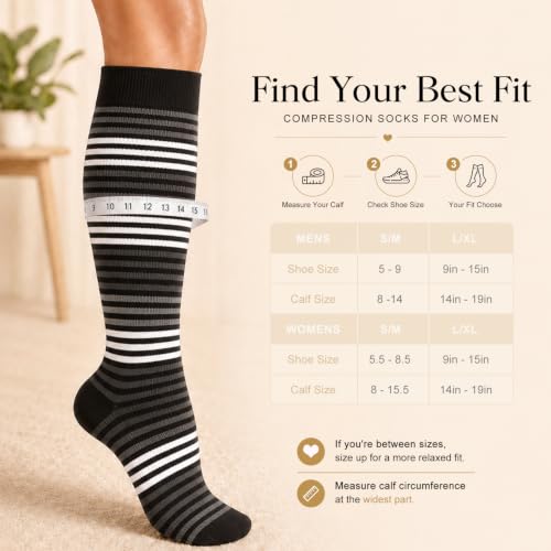 Image of Laite Hebe 4 Pairs-Compression Socks for Women&Men Circulation-Best Support for Nurses,Running,Athletic