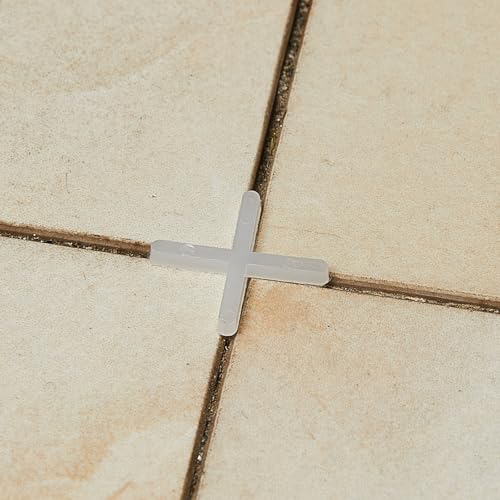 Fliesen-Abstandshalter, 5 mm, Abstandshalter, Kunststoff, kreuzförmige Fliesen-Abstandshalter für genaue Fliesenpositionierung, Heimwerker, Pflastersteine, Fliesen, Wandflieser, Gartenplatten, 100