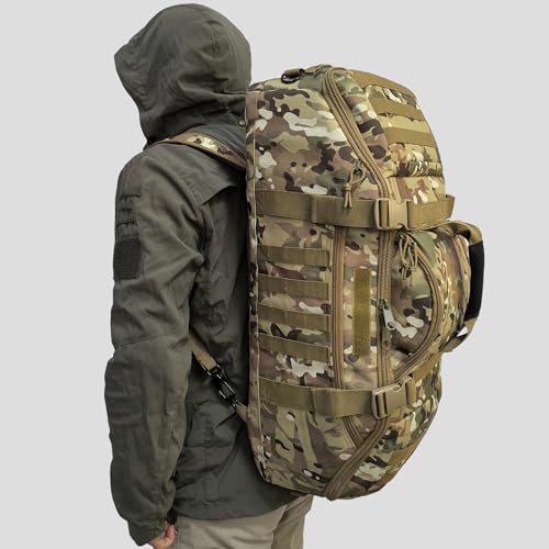 Image of Hannibal Tactical 65L Large Duffle Bag, 3-in-1 Tactical Backpack MOLLE Pack for Sports, Gym, Outdoor