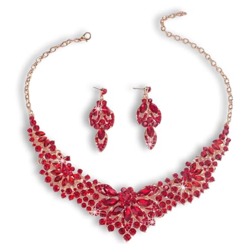 Image of Shining Diva Fashion Stylish Design Fancy Crystal Necklace Jewellery Set for Women | Trendy Celebrity Inspired Jewellery
