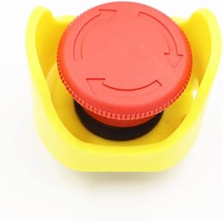Interruptor 1 juego cubierta protectora del botón de parada de emergencia, interruptor que evita el mal funcionamiento, asiento protector de cabeza de hongo de emergencia amarillo de 22mm-(Color:Safet
