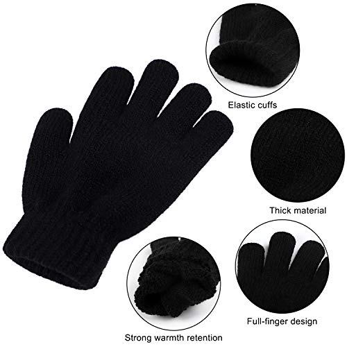 Cooraby 3 Pairs Kid's Winter Gloves Thick Cashmere Warm Knitted Gloves Children Cold Weather Gloves #TOP1