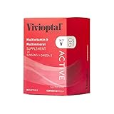 Vivioptal Active 90 Capsules - Multivitamin & Multimineral Supplement - Ginseng & Omega 3