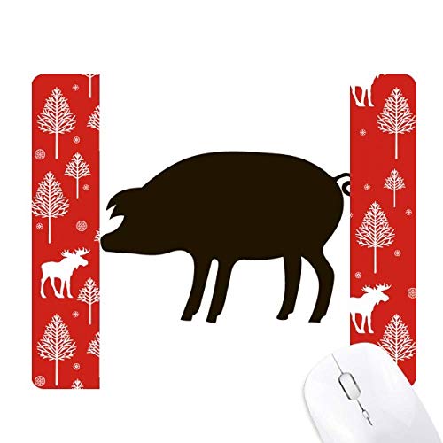 Souris de Noël en forêt déco bois porc noir cadeau festif unique