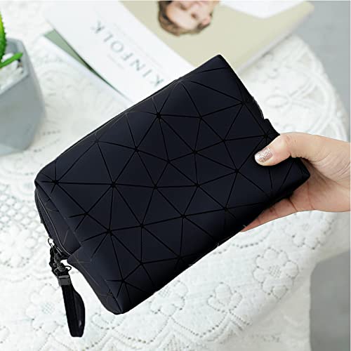 Travel Makeup Bag With Wrist Strap - Pu Leather Waterproof Portable Make Up Organizer,For Toiletry Eyebrow Powder Lotion Skin Case,Make Up Bags Travel Accessories,Cosmetic Bag For Women(Black) #TOP5