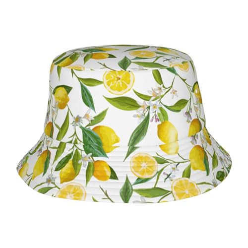 Chapeaux bob légers pour hommes et femmes, chapeau cloche à fleurs et feuilles de citron