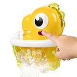 Machine À Bulles Dinosaure pour Salle De Bain en-Fant, Machine À Bulles Lumineuse pour Le Bain, Jouet De Ba-in Dinosaure Électronique pour en-fants De 1 À 8 Ans - Jardin, Piscine, Plage