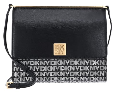 Petit sac DKNY Mona MD Flap noir logoté pour organiser vos sorties