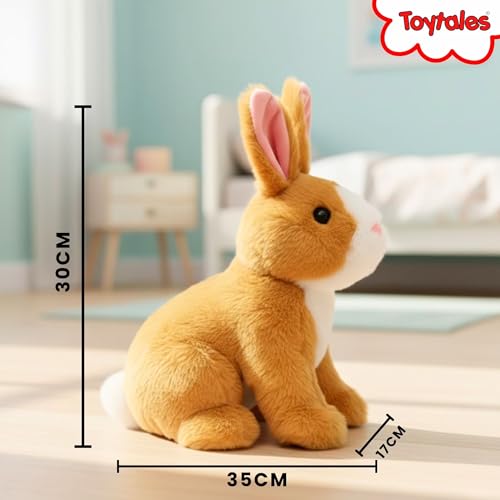 Image of TOYTALES Cute Bunny Soft Toy 35cm - Ultra-Soft Rabbit Plush for Kids, Boys & Girls | Huggable Stuffed Animal for Playtime & Gifting | Adorable Cuddle Toy
